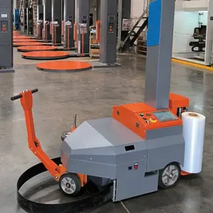 Buon potenziale di facile utilizzo Pallet pellicola automatica semovente vassoio avvolgimento portatile macchina avvolgitrice robotizzata