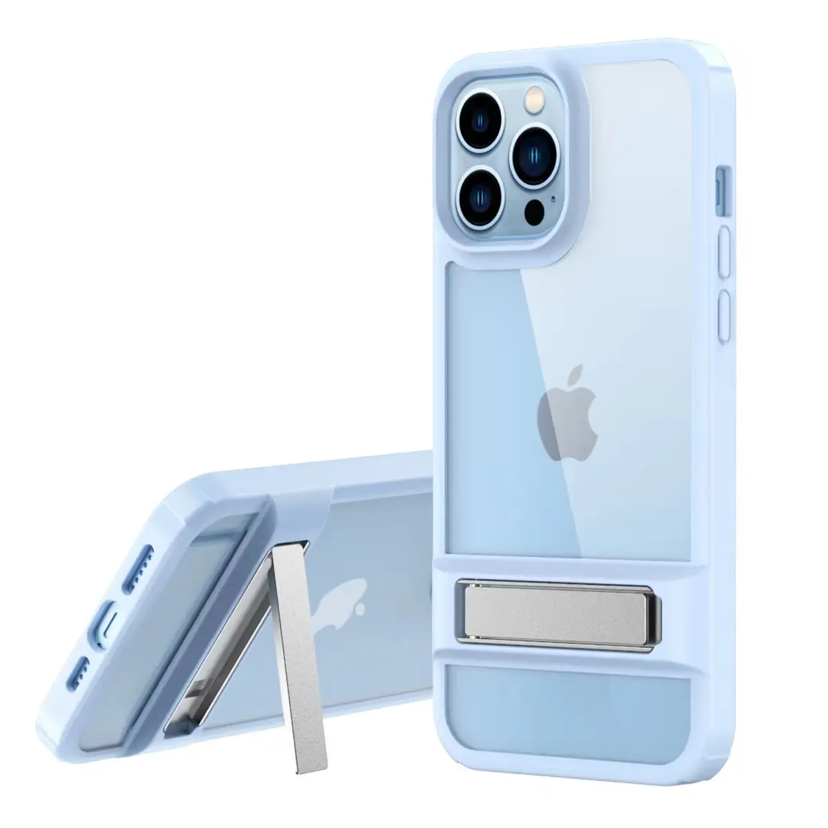 Anti-fingerprint Metal Hidden Folding Kickstand Shockproof Protective Phone Cover for iPhone 14 pro max 13 12 11