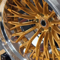 Nouvelles jantes en alliage d'aluminium forgé concave dorées en 2 parties, 18-21 5x112 114.3 120, adaptées aux Audi, sur mesure