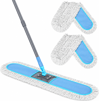 Tête de balai serpillère Oxford en coton lavable en machine, recharge robuste pour balayage de sols commerciaux, gymnases et parquets
