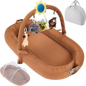 Culla <span class=keywords><strong>per</strong></span> <span class=keywords><strong>Neonati</strong></span> con Giocattoli Sospesi, Nido <span class=keywords><strong>per</strong></span> Bambini Traspirante e Confortevole in Cotone, Culla Portatile <span class=keywords><strong>per</strong></span> Viaggi - Product Image 1