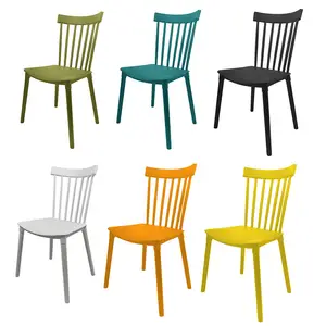 Resina bianca gambe in legno matrimonio giardino esterno cucina pranzo pp sedia infrangibile sedie da pranzo in plastica per caffè