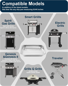 Bacs à graisse pour <span class=keywords><strong>Weber</strong></span>, plateaux en aluminium jetables pour grilles <span class=keywords><strong>Weber</strong></span>, doublures de remplacement universelles pour la série <span class=keywords><strong>Weber</strong></span> - Product Image 6