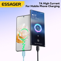 Câble de Données Essager ES-X46 100W pour Ordinateur Portable, Téléphone Mobile Android et Cellulaire, Câble de Charge Rapide USB-A vers USB-C Type-C pour iPhone 16