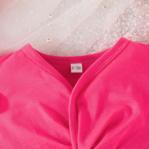 ชุดเสื้อผ้าเด็กผู้หญิงแบบสบายๆ 2 ชิ้น สำหรับฤดูร้อน ลายเรียบ สำหรับเด็กทารกและเด็กเล็ก - Product Image 3