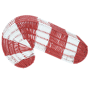 Panier de rangement de bonbons de Noël à fond carré blanc rouge Décoration de la maison en plastique PP avec corde Accessoire de cadre en bambou Usage domestique - Product Image 6