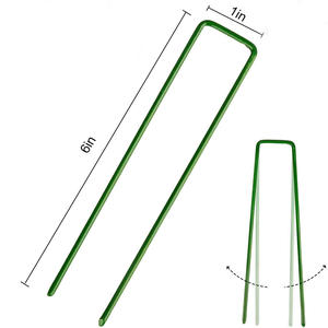 Clous en tissu en forme de U galvanisés revêtus de PVC vert, agrafes de jardin, agrafes pour <span class=keywords><strong>gazon</strong></span> / agrafes pour <span class=keywords><strong>gazon</strong></span> galvanisées - Product Image 2