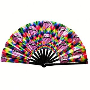 Abanico Plegable de Bambú Personalizado de 33 cm con Técnica de Pintura para Discotecas, Precio de Fábrica - Product Image 6