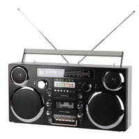 Enregistreur cassette portable rétro personnalisé avec radio FM/AM, lecteur USB/TF, Bluetooth, boombox pour la maison, les fêtes ou comme cadeau