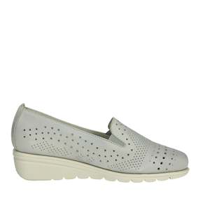 Cinzia <b>Soft</b> Donna Mocassino Grigio Flat Women's <b>Shoes</b> Comfortable Slip On Style - Product Image 3