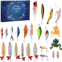 Nouvel ensemble de 24 leurres souples artificiels pour la pêche en fond, idéal comme cadeau de Noël et du Nouvel An, pointes de leurres en plastique pour carpes