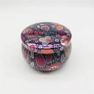 Soy Wax Scented Candle Tinplate Round Tin Decorative Metal Candle Tin Box