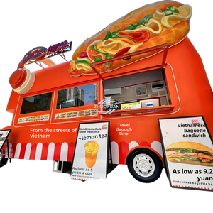 Latest AVIA Single Decker Bus Dining Cart Food Trailer <b>Drink</b> <b>Bar</b> Truck Aluminum Fiberglass Manufacturer Direct Sales Candy Rust - Product Image 3