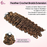 FH Miracle Knots Feather Crochet Cheveux Humains P4/30 Bouclés Birmans Pré-bouclés Tresses au Crochet en Cheveux Humains Vierges