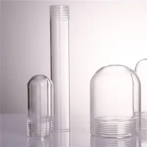 Custom Size G9 Thread Small Handmade Frosted Clear Round Borosilicate 3.3 Glass Lamp Shade For Lamp