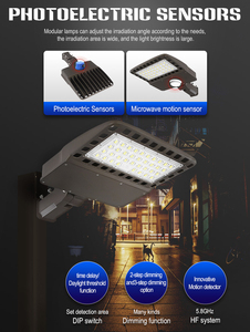 Lampadaire LED à détecteur de mouvement IP65 100W/200W/240W/300W, corps en aluminium, pour jardin, parking, avec alimentation CA pour usage routier LD-XH - Product Image 3