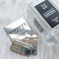 Étiquette de Parfum Personnalisée, Autocollant Adhésif en Métal Aluminium, Plaque Logotypée Métallique pour Parfums