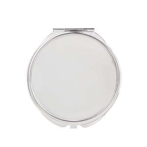 Round Compact <b>Mirror</b> Blank Electroplated Metal Frame Double-Sided Folding Pocket Makeup <b>Mirror</b> For DIY - Product Image 3