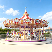 Fournisseur chinois de chevaux de carrousel de luxe en fibre de verre de grande taille pour enfants, manèges de parc d'attractions, manège de fête foraine
