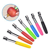 Multicolor roestvrijstalen appelboor, fruit schiller, gekarteld buisje, handmatige fruitpitverwijderaar voor thuiskeuken fruitbereiding