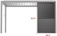 Accessoire de pergola à lames 94AS, grille en aluminium, intimité optimale, volet fixe latéral, mur de jardin moderne, durable, résistant au vent