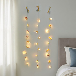 Mediterranean Style LED Seashell Pendant <b>Lights</b> E27 <b>Switch</b> Control Home Decor <b>Wall</b> Lamp - Product Image 2