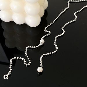 Chaîne de pull en argent sterling S925 avec perles à facettes pour colliers superposés et bracelets, bijoux cadeau - Product Image 2