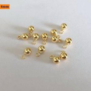 Dijes de Bola Vintage de Oro de 14K para la Elaboración de Joyería Permanente, <span class=keywords><strong>Pulseras</strong></span>, Collares, Gotas de Bola - Product Image 3