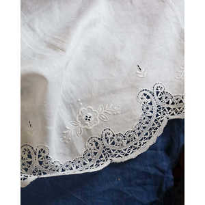 White Linen and Bobbin Lace Bedspread Soft Cotton Coverlet for Home <b>Queen</b> King Single <b>Mattress</b> Protector for Bedroom - Product Image 3