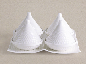 Assiette à collation moderne en porcelaine, assiettes de restaurant avec couvercle, <span class=keywords><strong>plat</strong></span> à beurre en céramique <span class=keywords><strong>Tajine</strong></span> avec couvercle - Product Image 6