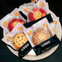 Sacs transparents givrés en BOPP imprimés sur trois côtés, scellés à chaud, personnalisés, pour biscuits individuels, avec impression sérigraphique