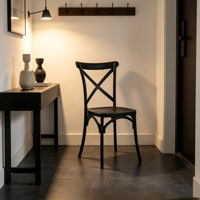 Chaise en plastique multi-usages à dossier en X, avec structure renforcée, idéale pour les barbecues en plein air et les événements familiaux de fin d'année – Vente en gros usine