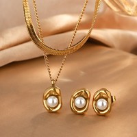 Kalung/Gelang Titanium Steel Bentuk Hati Wanita Terlaris, Perhiasan Emas 18K Mewah Ringan, Desain Unik Kelas Atas