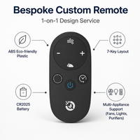 Télécommande intelligente pour maison connectée, code fixe personnalisable, ventilateur en plastique RCT3007, compatible OEM et ODM