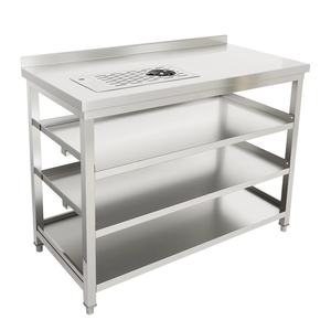 โต๊ะทำงานอเนกประสงค์ 2-in-1 ระดับมืออาชีพ - โต๊ะสแตนเลสพร้อมเครื่องล้างแก้วในตัว - Product Image 4