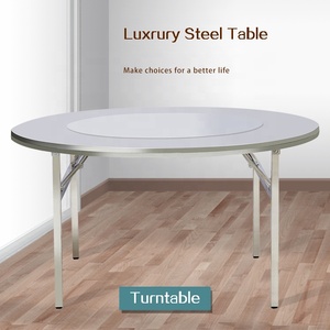 Sang trọng chải thép không gỉ Vòng được xây dựng trong quay phục vụ bảng cho khách sạn nhà hàng căng tin - Product Image 2