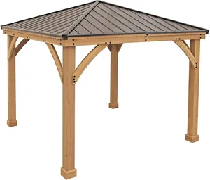 Tốt Nhất Bán Ngoài Trời Vườn Patio Sân Gỗ Gazebos Tán Cho Bán Lớn Ngoài Trời Gazebo Nhôm