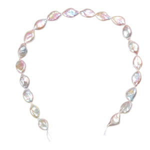 Collier en perles de culture d'eau douce naturelles en forme de riz baroque, 10-14 mm, forte brillance, goutte d'eau, semi-finies, accessoires de bricolage en gros - Product Image 5