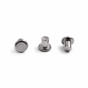 <span class=keywords><strong>Rivet</strong></span> mécanique solide à tête ronde en argent de précision personnalisée, tige lisse, épaule étagée, fond plat - Product Image 2