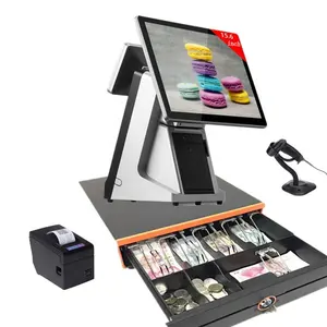 LKS-POS990 Desktop solusi lengkap sistem pos mesin pembayaran tunai dengan printer tampilan pelanggan printer laci uang