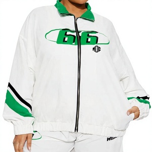 Trendy Custom Women Loose Fit Nylon Windbreaker Track Suit OEM Zip Jacket and Wide Leg Pants <b>Lightweight</b> Streetwear Hiking <b>Coat</b> - Product Image 4