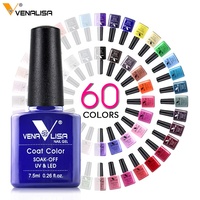 VENALISA Kit VIP de Vernis Gel 60 Pièces/Kit Manucure Nail Art Salon, Gel UV, Base Coat Peel Off, Longue Tenue, Top Coat Sans Résidu
