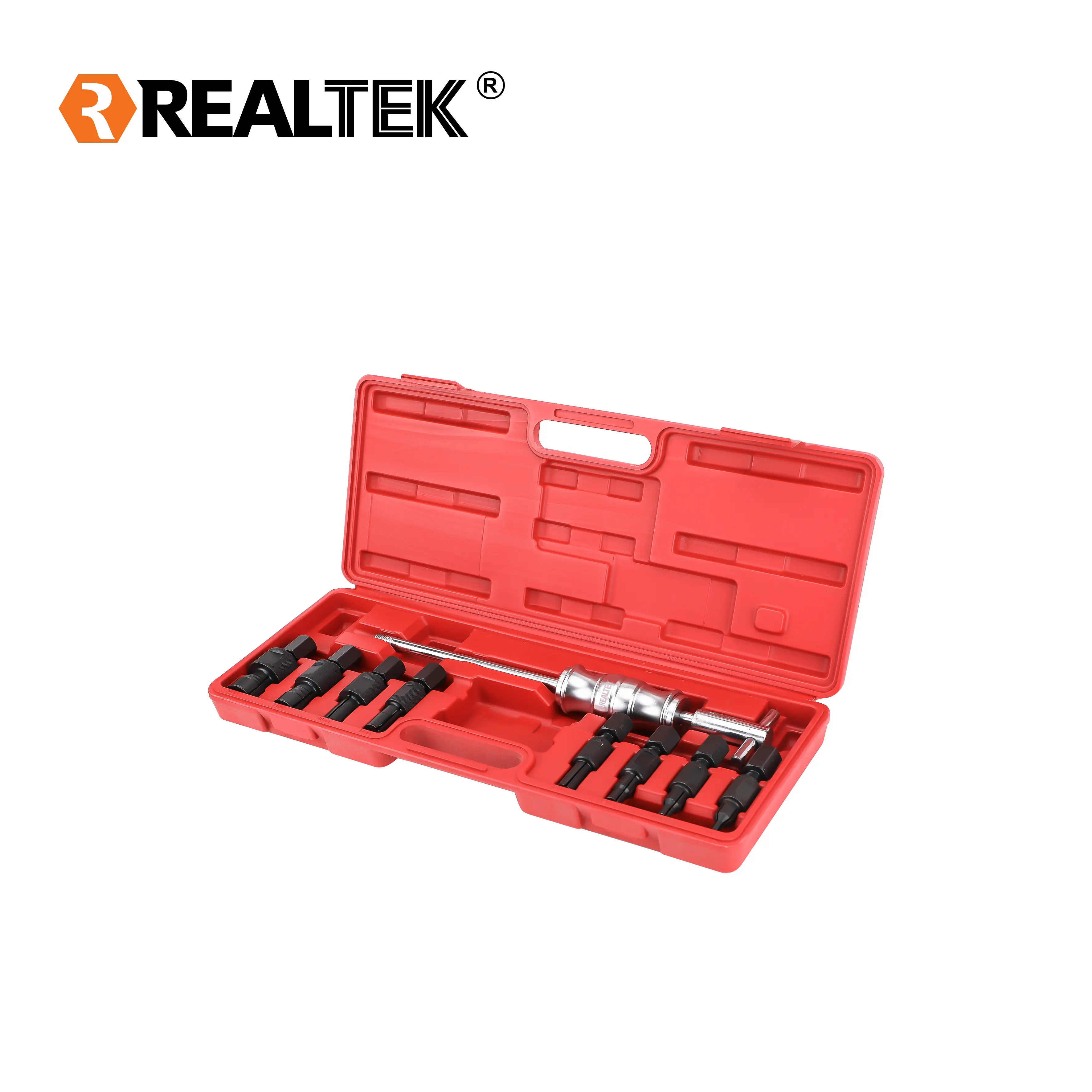 Realtek คุณภาพสูงเครื่องมือซ่อมรถยนต์ชุบโครเมี่ยมสไลด์ค้อน 9 ชิ้นชุดดึงแบริ่งด้านใน