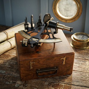 Sextant en laiton vintage, instrument nautique classique, outil de navigation marine avec finition antique, navigation céleste traditionnelle - Product Image 6