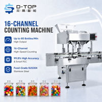 Machine de comptage automatique de comprimés et de capsules DTOP à 16 canaux, compteur de pilules et de gélules, machine de comptage de bonbons en bouteille