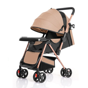 Kereta Dorong Bayi Lipat Mudah Mewah Berbahan Logam & Kain dengan Kelambu, Tempat Makan, Tempat Minum & Keranjang Penyimpanan - Product Image 2