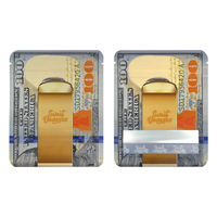 Sacs Mylar en forme de dollar en stock 1g/3.5g - Sacs en plastique recyclables anti-humidité avec fermeture éclair pour bonbons, sodas, craquelins
