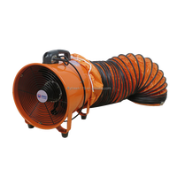 Ventilateur de ventilation portable de 8 pouces avec une puissance de 500 W et un débit d'air de 3630 m³/h pour les espaces confinés, conduit flexible en PVC de 5 m