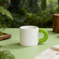 Tasse en céramique de 300 ml pour sublimation, modèle Chubby Fat, pour petit-déjeuner, thé au lait, latte, décoration de bureau, vente en gros Topjlh
