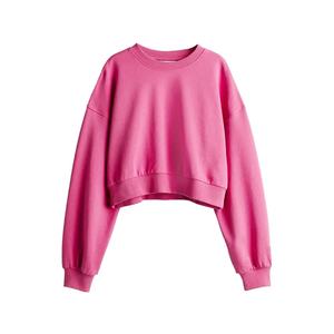 Sudadera con capucha de algodón para mujer, de punto, cortavientos, cuello redondo, oversize, para gimnasio, venta al por mayor - Product Image 5